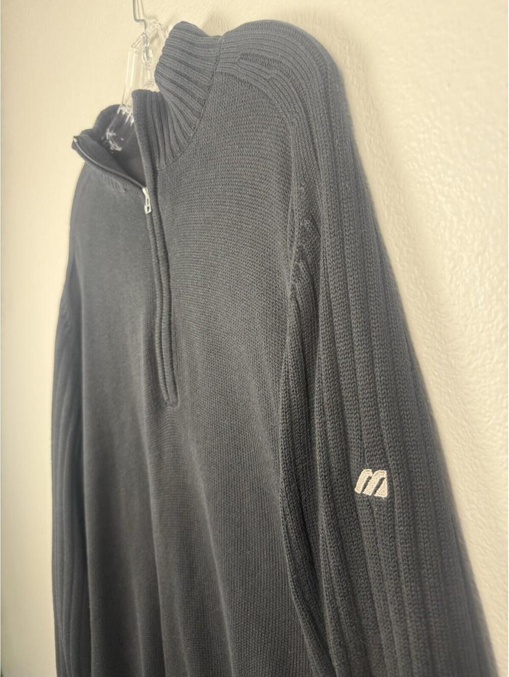 Mizuno WindLite 1/4 Zip Sweater Jacket Mens Large Black Golf Windproof Knit